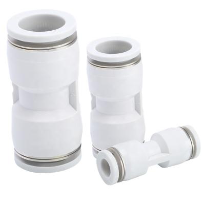 China Black White PU Hose PU PG Tube Connector Quick One Touch Push In Plastic Pneumatic Hose Air Fitting for sale