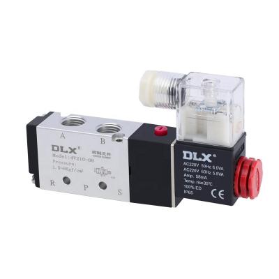 China Building Material Stores 4V Series 5/2 Way Black Body Electric Control Single Solenoid Valve for sale