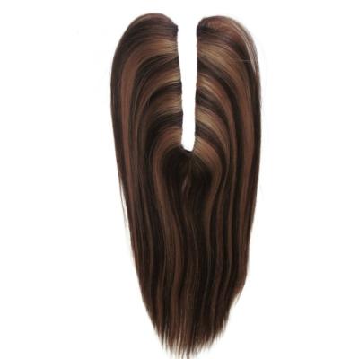 China US Human Hair Topper Virgin Remy U Part Topper Straight Texture for sale