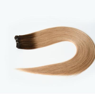 China 24 inch Natural Straight Hair Weft Extensions Blonde Remi Double Wefted Human Hair for sale