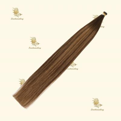 China Natural Double Drawn Balayage Color Muti-Color Straight Style Itip Human Hair Extensions for sale