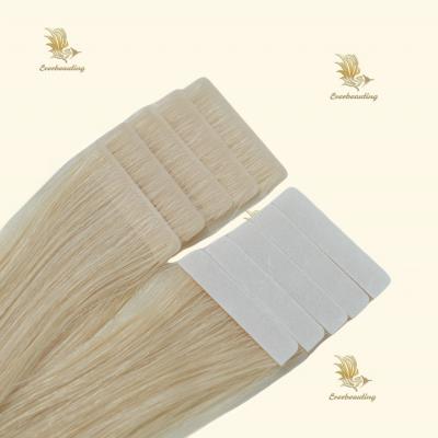 China Invisible Tape Hair Extensions Double Drawn Blonde European Russian Human Hair No Tangle for sale