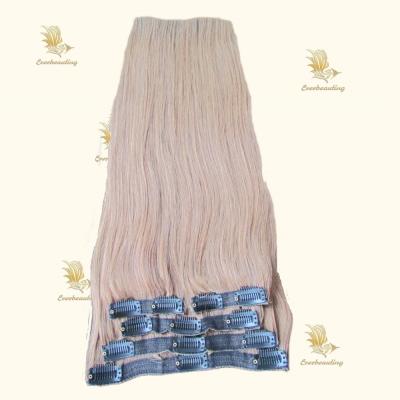 China Straight Style 100% Russian Human Remy Clip on Hair Extensions with Pre-Bonded Clips for sale