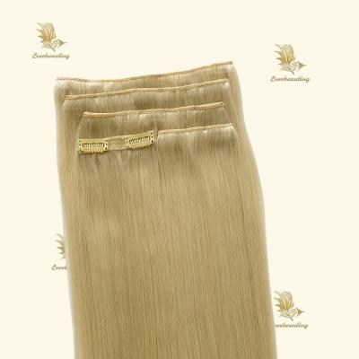 China Double Drawn Natural Remy Human Hair Clip on Hair Extensions Pre-Bonded Type Clips for sale