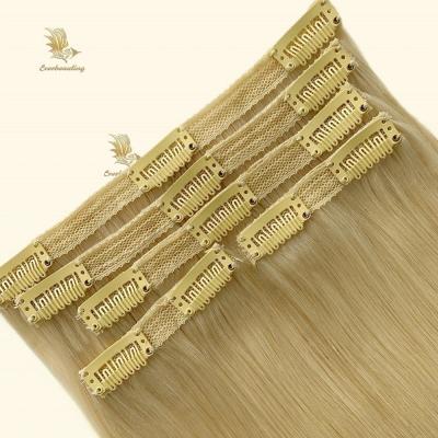 China Brazilian Human Hair Double Drawn Lace Clip in Hair Extensions Shipping Cost Included for sale