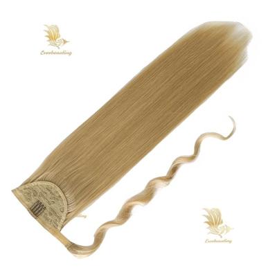 China Lange rechte paardenstaart Wrap rond Clip in Hair Extensions Natuurlijke haarstuk Haarstuk Te koop