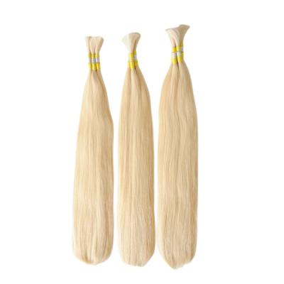 China 100g/pack Virgin Natural European Blonde/Silver/Grey Wet and Wavy Human Braiding Hair Bulk for sale