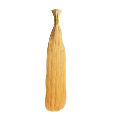 China 100% Raw Human Hair Extensions Natural Black Color Brazilian Blonde Double Drawn Hair Bulk for sale