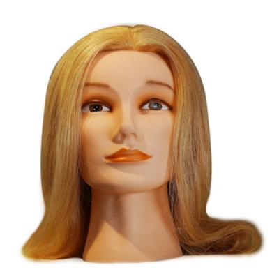 China 100% Human Hair Salon Practice Hairdresser Training Head Mannequin Dummy Doll Head 16 Inch for sale