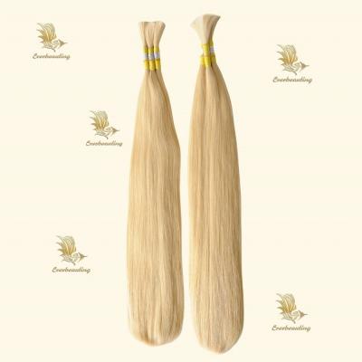 China Full Payment Black to Blonde Natural Straight Bulk Hair Human Hair Extensions Dyeable for sale