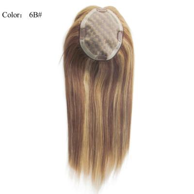 China Human Hair Topper Hand Tied Mono Top Piece for Full Base Lace Wig for sale