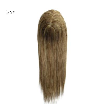 China 16 inch Mono Topper Hand Tied Monofilament Human Hair Piece with Low Shipping Cost for sale