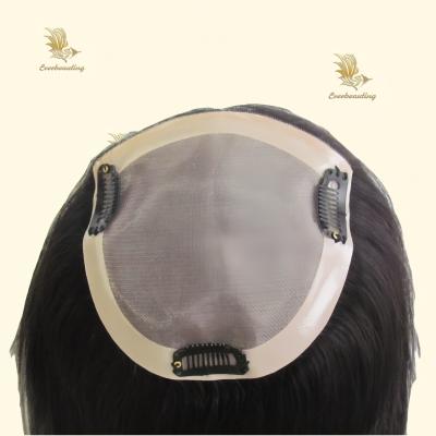 China Customized Request 16 Inch Natural Color Mini Toppers for Hair Loss Full Hand Tied for sale