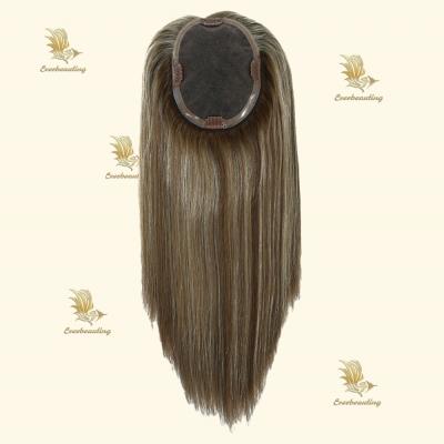 China Seiden-Basis-Human Hair Topper Monofilament Spitze Topper-240508 für die Kopfhaut von Frauen zu verkaufen