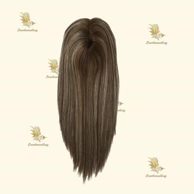 China Hair Topper for White Women 100% Human European Hair 16 inch Dual Mono Silk Lace 5.5