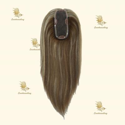 China 5*6.5 Inch Double Knot Mono PU Hair Topper for Women Invisible Monofilament Silk Base for sale