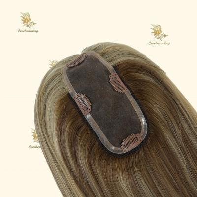 China Hand Tied Monofilament Russian Human Hair Mono Hair Topper in Dyeable Topper-23007 for sale