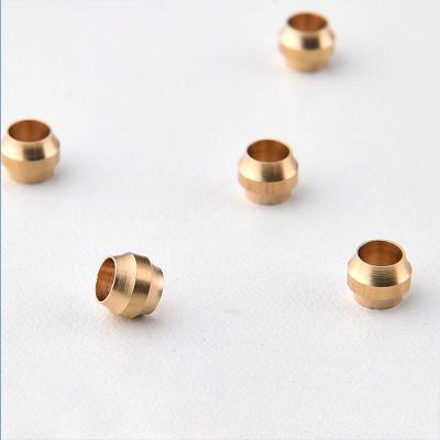 China Automotive Industry Brass Double cone ferrule Pipe Joint Brass Coupler Adapter metal parts Sleeve Pipe Plug for Lathe/CNC machine for sale