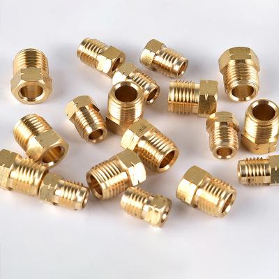 China Lubrication System Brass Male Connector For Centralized Lubrication System Threaded Sleeves Hydraulic Pipe Connection Fittings for sale