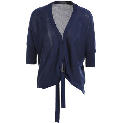 China Anti-wrinkle Gowani Women Summer Casual Tied Knitted Top Cardigan for sale