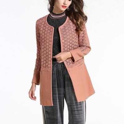 China Anti-wrinkle Winter Women's Wool Coat Lace Up Warm Loose Long Sleeve Woolen Coat for sale