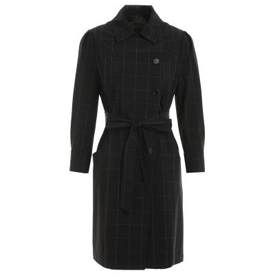 China Other Gowani Anorak Belted Check Coat Women 2021 New Long Style High End Blazer for sale