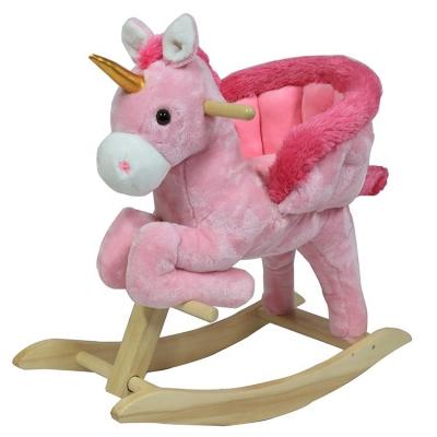 China Ride on toy plush jumping horse with realistic horse sound and galloping sound for sale