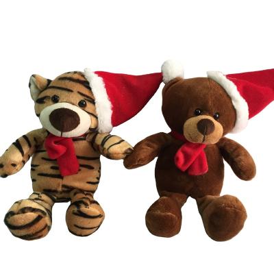 China 2017 New Design Eco-friendly Custom Plush Christmas Toys For Kids Gifts,Tiger,Bear,Xmas Gift Present for sale