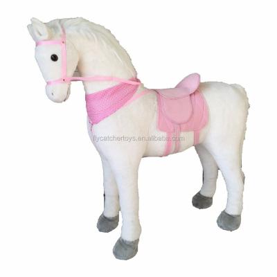 China Ride On Toy Super White Color Stance Large Horse At 120cm , Bear Weight Is 150kgs for sale