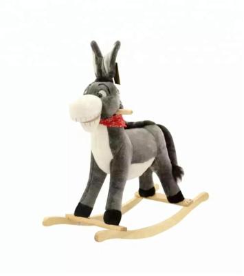 China Ride On Toy Wholesales Plush Donkey Rocking Shape With Moving Ear And Donkey Sound for sale