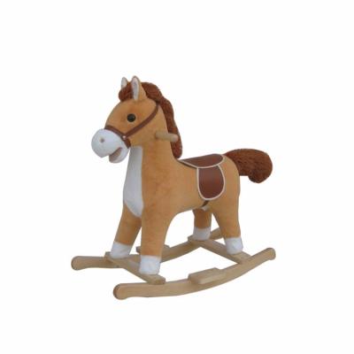 China Ride On Toy Ride On Animals Horse Item Plush Rocking Horse FL600-BEIGE for sale