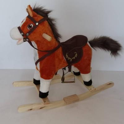 China Ride On Toy Hot Sales New Fashion Plush Rocking Horse With Wings FL600-mix-Brown for sale