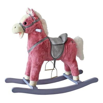 China Ride On Toy 2020 FL307 Wholesales Pink Color Plush Rocking Horse For Customers Baby Mix In Poland for sale