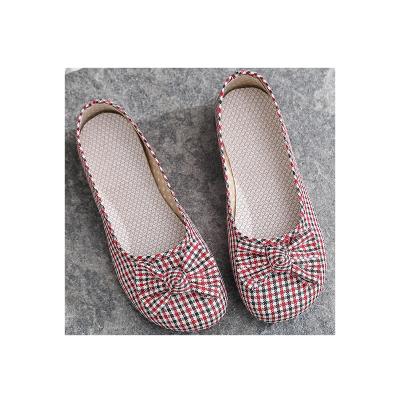 China Factory wholesale casual flat shoes round for women new styles doll bow-knot fabric flat shoes for women for sale