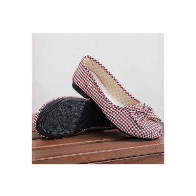 China High quality ladies casual shoes bow-knot fabric flat shoes round for women factory flat wholesale for sale