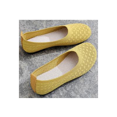 China Wholesale women round knit flat high quality knitted round toe sports shoes round mouth shoes for sale