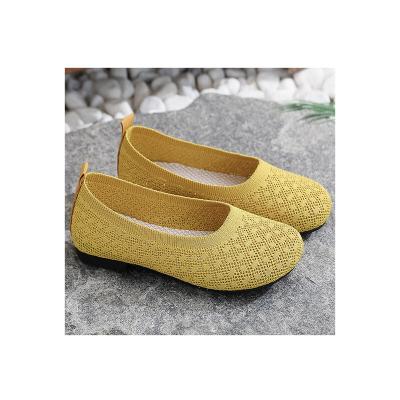 China Round wholesale mesh knitted shoe wome nShallow casual mouth woven shoes knitted casual shoes for sale