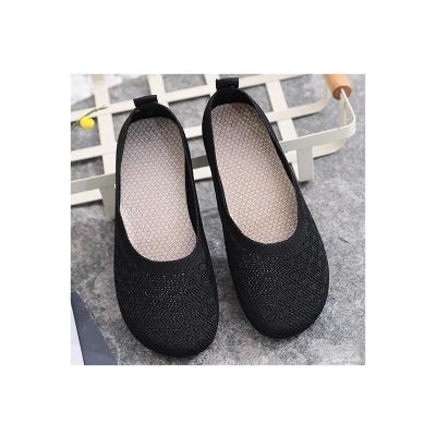 China Round Wholesale casual knit flat shoes fly knit Shallow mouth knitted shoes knitted women recycled shoes for sale