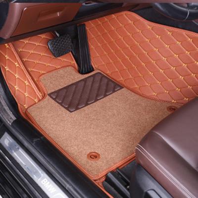 China Anti-skidding.easy to clean car leather carpet 5D luxury hand coating PVC car seam leather mats for sale