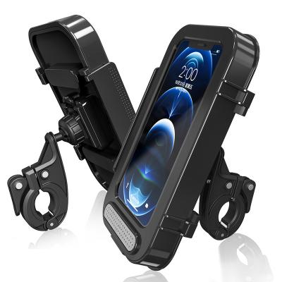 China Adjustable Waterproof Outdoor Riding Phone Holder Motorcycle Rearview Mirror Bag Bicycle Case Bicycle Phone Navigation Frame for sale