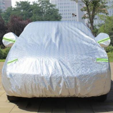 China Polyester Silver Coat Full Car Covers Silver Coat Waterproof Body Protect SUV for sale