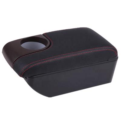 China Brief & 2021 New Design Single Color 3-USB Charging Double Opening Universal Car Console Center Cup Holder Armrest Box for sale