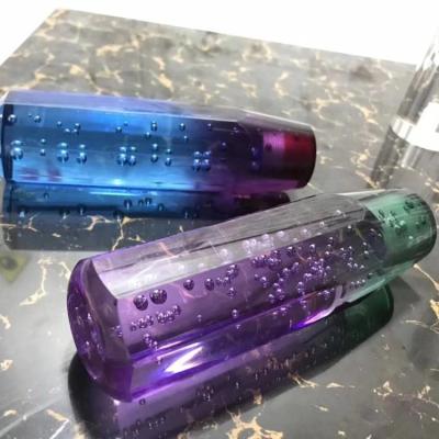 China Car Shift Knob Stick Crystal Transparent Bubble Purple Blue Jet Auto Gear Clutch 20cm for sale