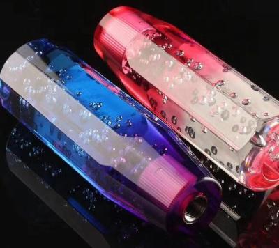 China Car 15cm JDM Octagon Shift Knob Crystal Transparent Bubble Purple Red Auto Gear Clutch for sale