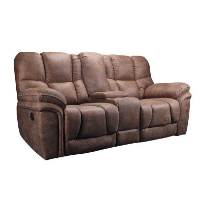 China Custom Production New Recliner Sofa Manual Leather Like Fabric Loveseat 2 Seater Motion Sofa Recliners For Living Room for sale