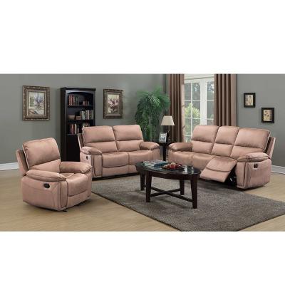 China COMFORTABLE 3+2+1 Manual Air Recliner Extendable HOME Glider Leather Recliner Sofa Set Motion Sofa For Living Room for sale