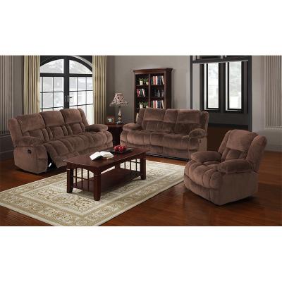 China Cooling Hot Sale Beige Recliner Sofa Set COMFORTABLE HOME Fabric Recliner Sofa Manual 3+2+1 Recliner Set for sale