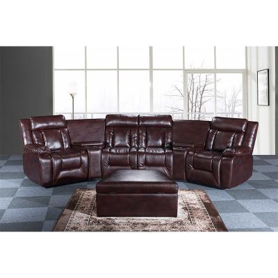 China Leather Symmetrical Recliner Extended Sectional Sofa Motion Stretch COMFORTABLE HOME Corner Sofa For Living Room for sale