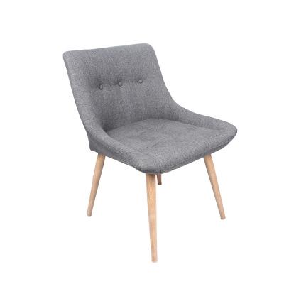 China Durable COMFORTABLE HOME Dining Gray Fabric Dining Chair Modern Chair Wooden Legs Armrest Hot Sale Wholesale Dining Chair for sale