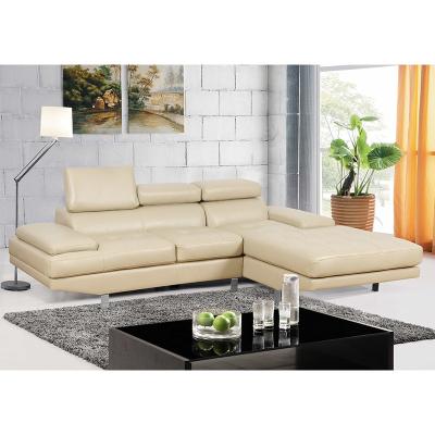 China Direct Modern Beige Leather Living Room Sofa Custom Production Factory Air Chair + Left Stationary Sofa for sale